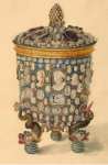 Elliger Ottomar III Design of a Covered Goblet Decorated with Cameos Supported by Three Legs Shaped like Dolphins - Hermitage